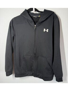 Under Armour Youth XL Loose Fit Zip Up Performance Hoodie Black Activewear